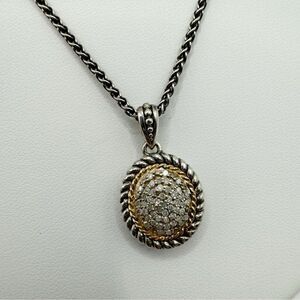 Sterling silver 14k gold pave diamond sparkling pendant necklace Shey Couture